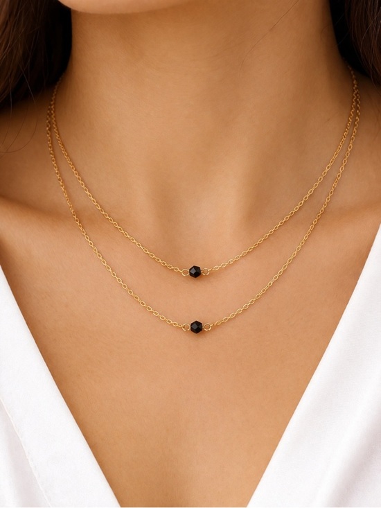 - Jewelry - Gold Double Layered Delicate Choker Necklace | Minimalist Dainty Jewelry